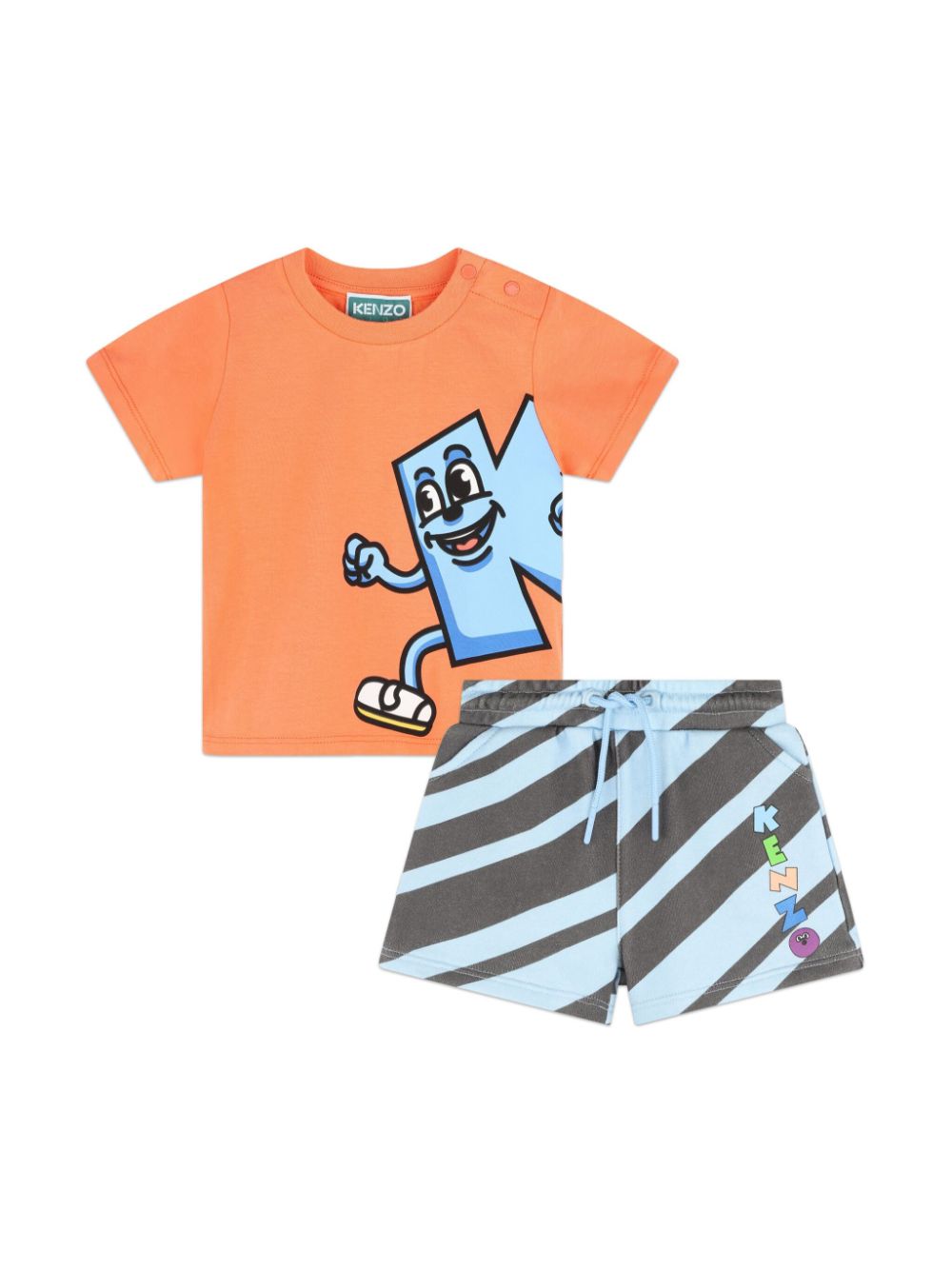 Kenzo Kids cartoon-print cotton set - Blue von Kenzo Kids