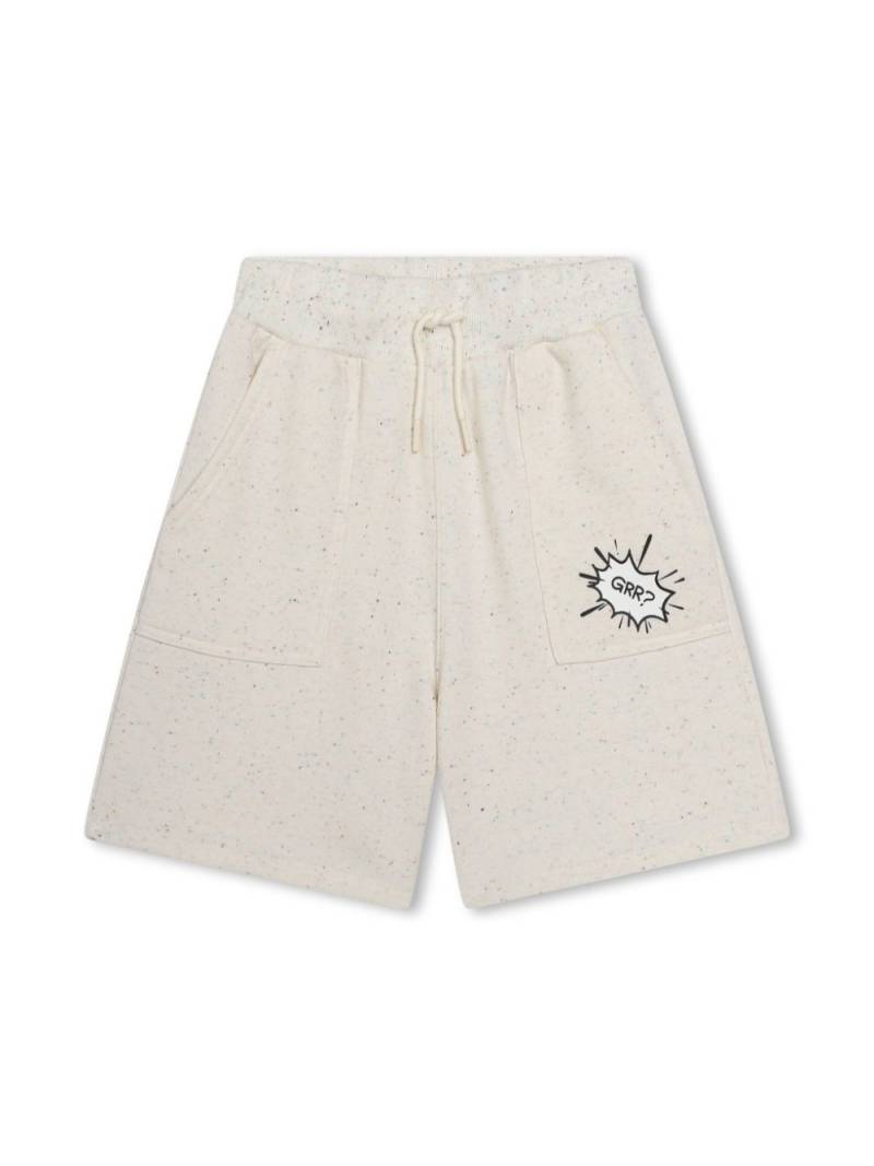 Kenzo Kids cartoon-print drawstring track shorts - Neutrals von Kenzo Kids