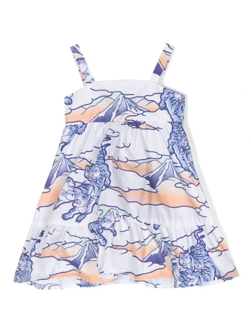 Kenzo Kids cotton graphic-print dress - White von Kenzo Kids