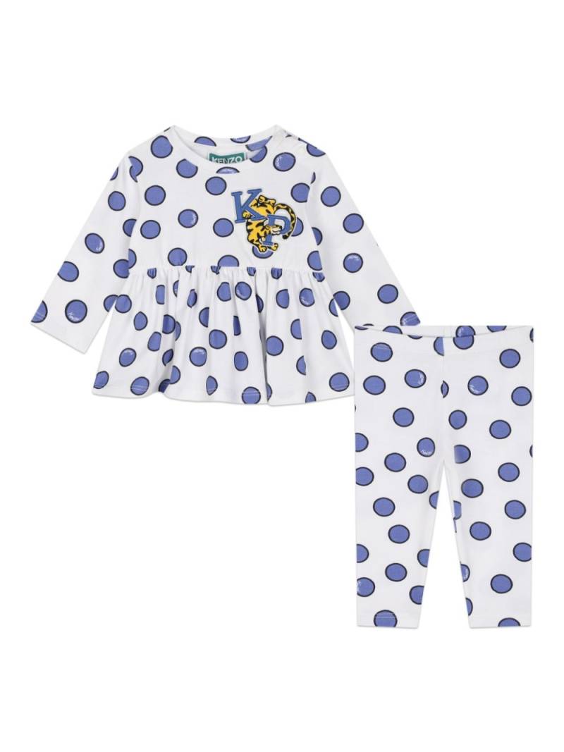 Kenzo Kids cotton leggings and blouse set - White von Kenzo Kids