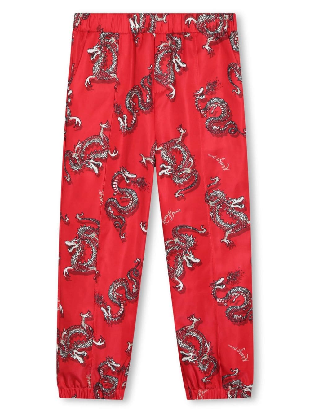 Kenzo Kids dragon-print straight-leg trousers - Red von Kenzo Kids