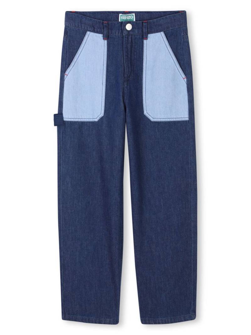 Kenzo Kids elasticated straight-leg jeans - Blue von Kenzo Kids