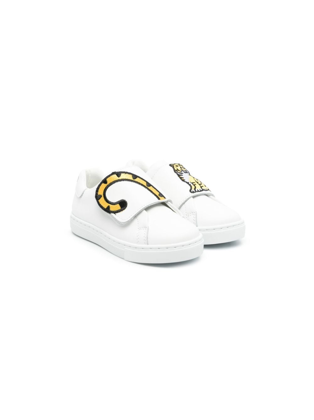 Kenzo Kids embroidered-Tiger touch-strap sneakers - White von Kenzo Kids