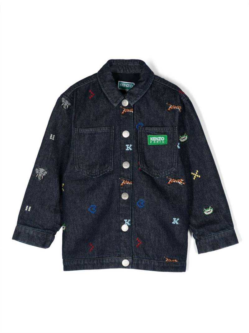 Kenzo Kids embroidered-design denim jacket - Blue von Kenzo Kids