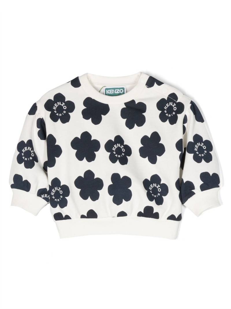 Kenzo Kids floral-print cotton-blend top - White von Kenzo Kids