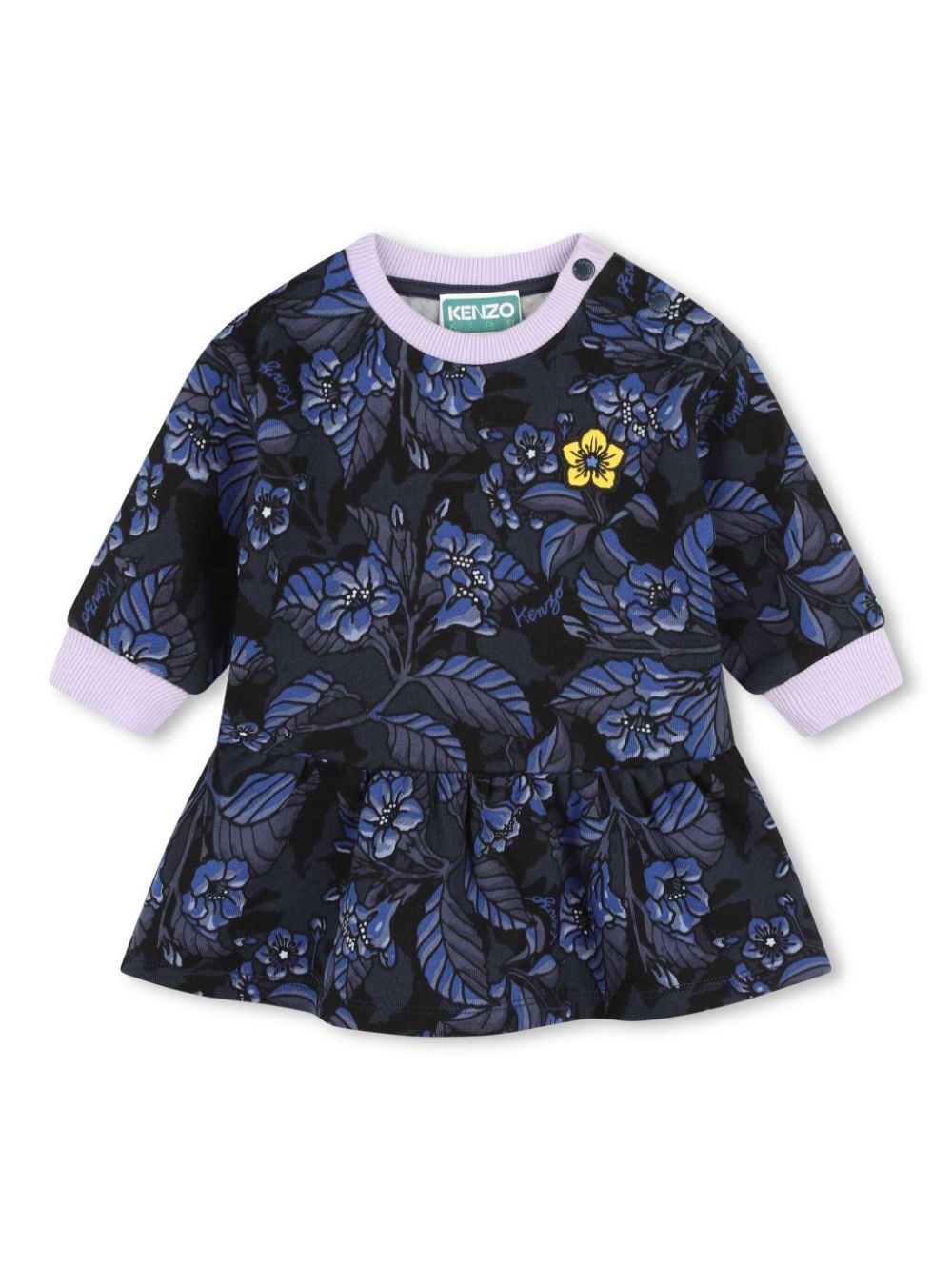 Kenzo Kids floral-print cotton dress - Blue von Kenzo Kids