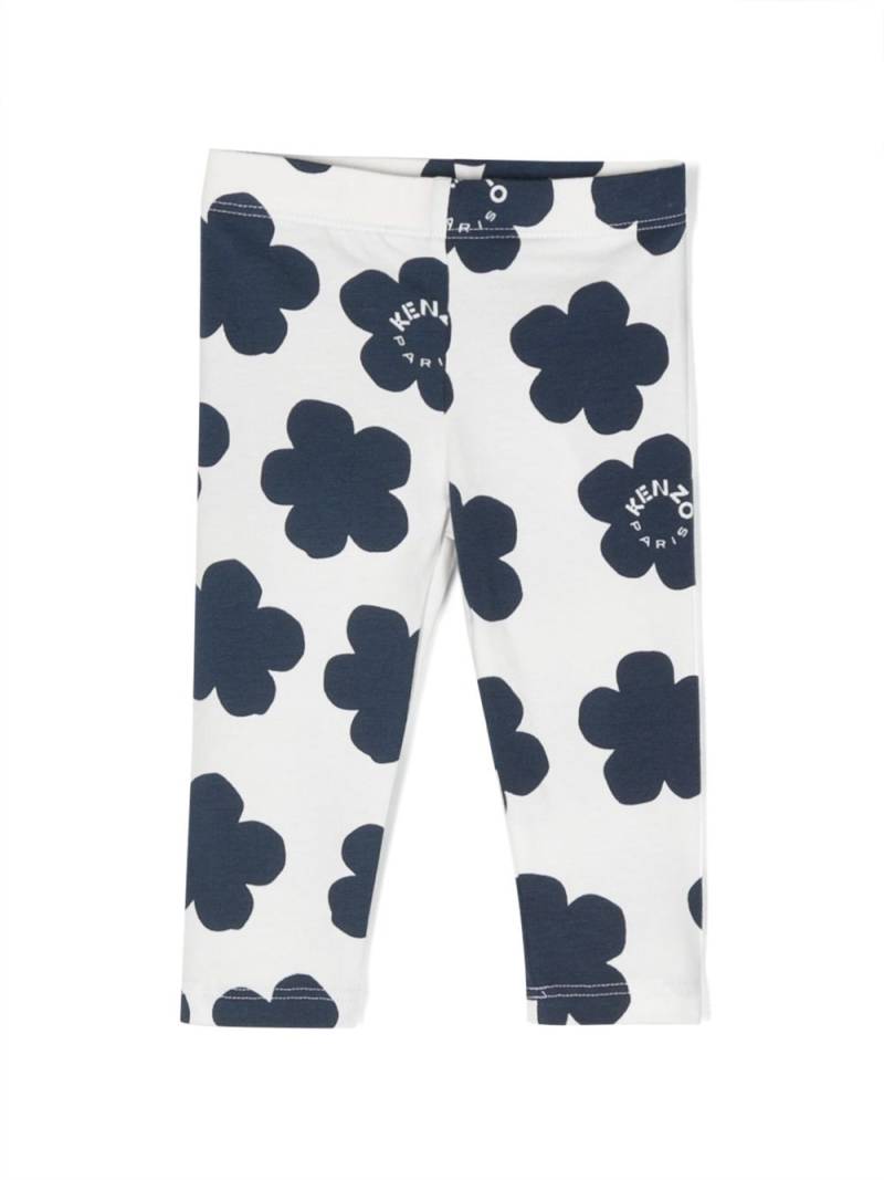 Kenzo Kids floral-print cotton leggings - White von Kenzo Kids