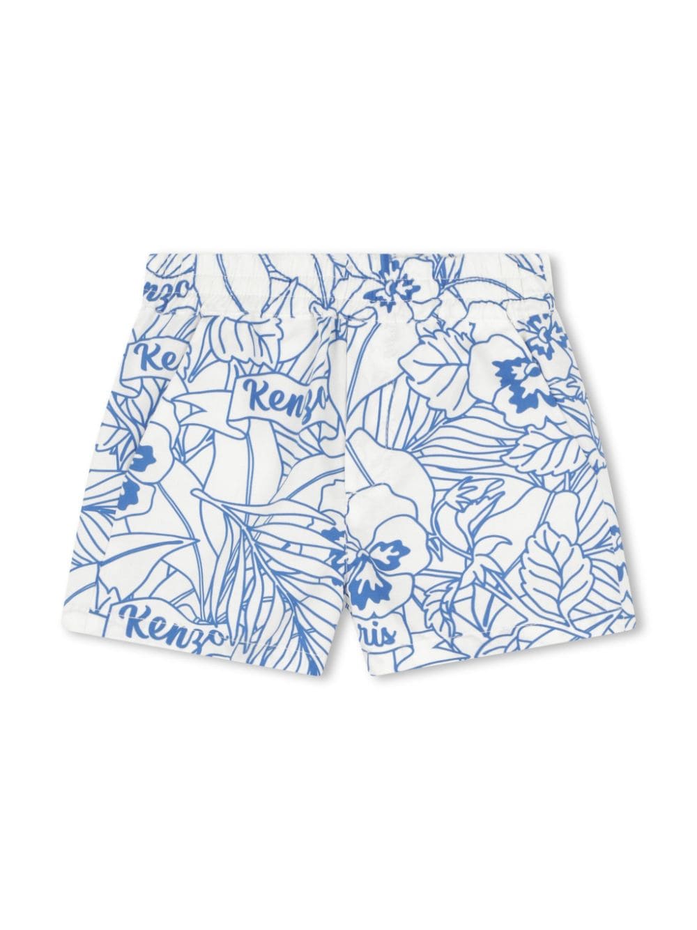 Kenzo Kids floral-print cotton shorts - White von Kenzo Kids
