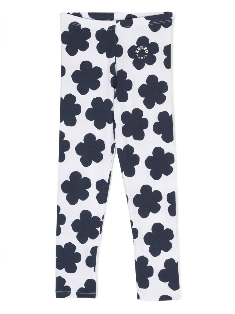 Kenzo Kids floral-print elasticated-waistband leggings - White von Kenzo Kids