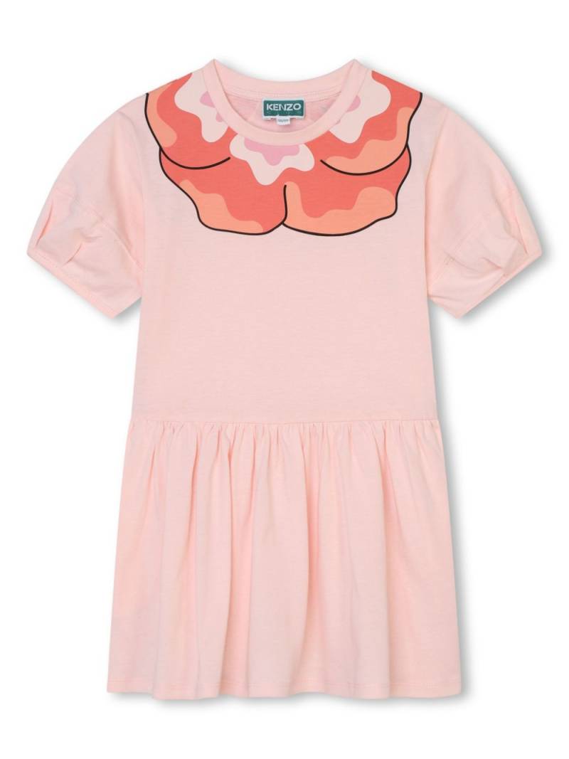 Kenzo Kids floral-print organic cotton dress - Pink von Kenzo Kids