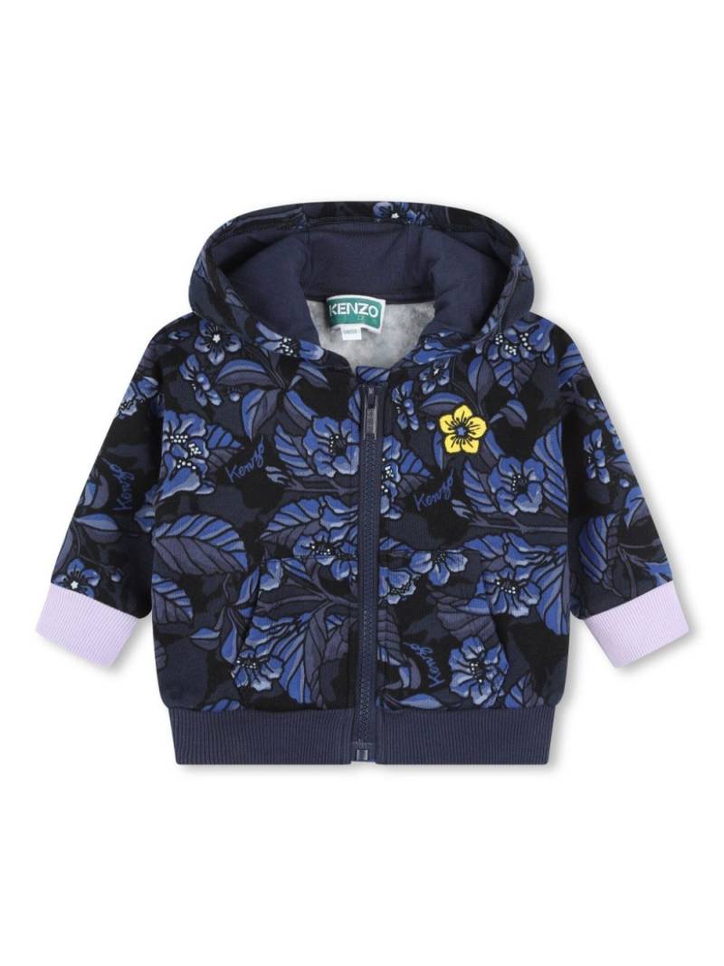 Kenzo Kids floral-print zip-up hoodie - Blue von Kenzo Kids