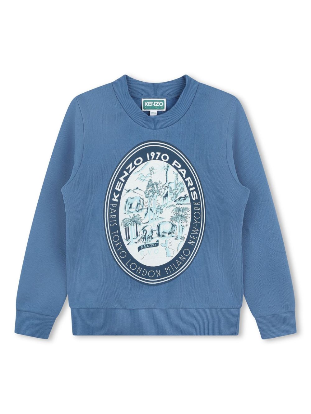 Kenzo Kids graphic-print cotton sweatshirt - Blue von Kenzo Kids