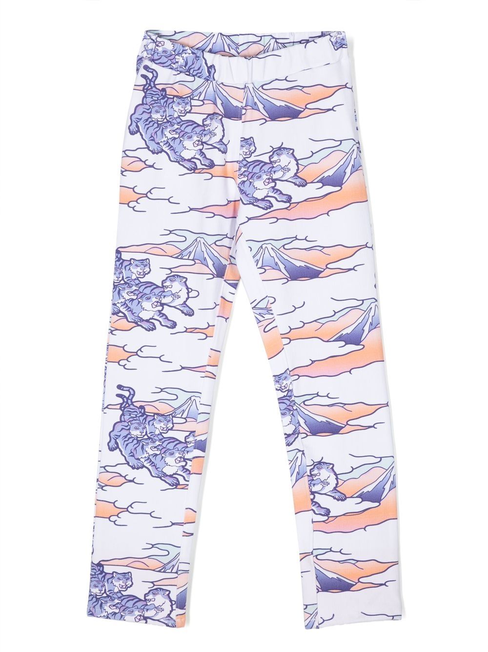 Kenzo Kids all-over graphic-print leggings - White von Kenzo Kids