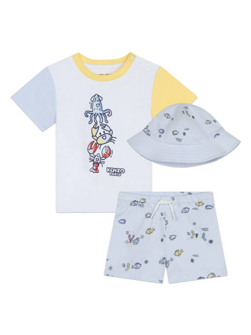 Kenzo Kids graphic-print organic cotton short set - White von Kenzo Kids