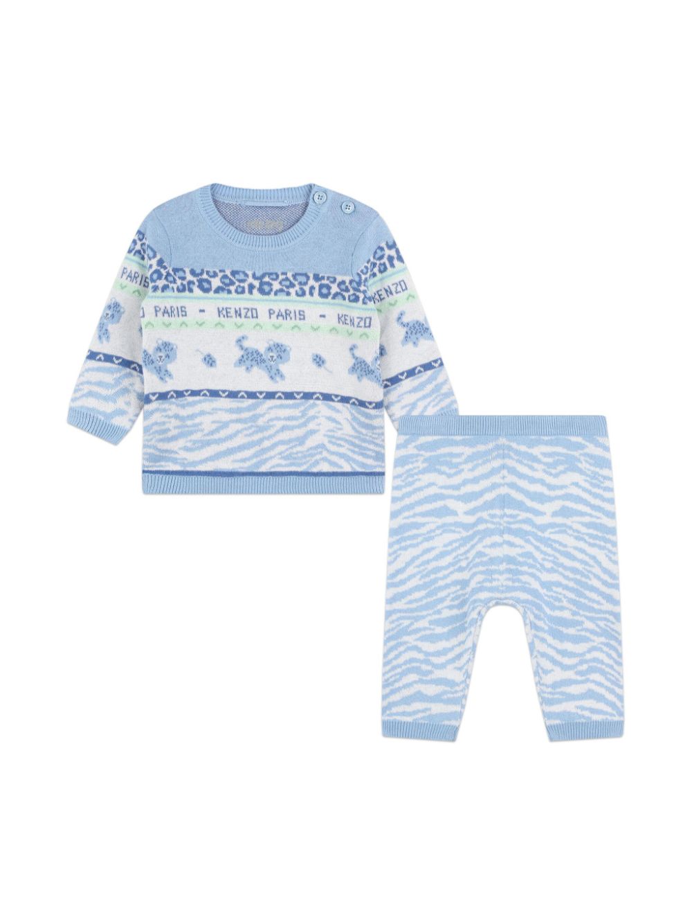 Kenzo Kids jacquard knitted trousers set - Blue von Kenzo Kids