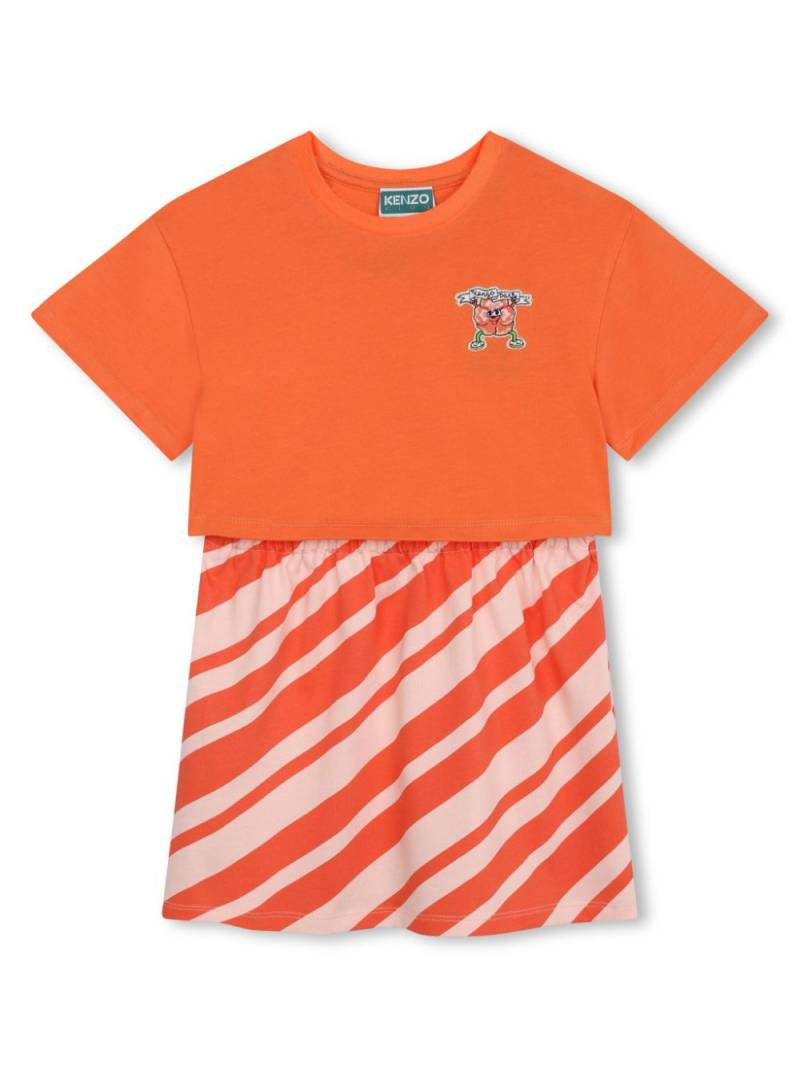 Kenzo Kids layered organic cotton dress - Orange von Kenzo Kids