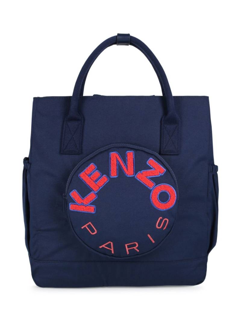 Kenzo Kids logo-appliqué changing bag - Blue von Kenzo Kids