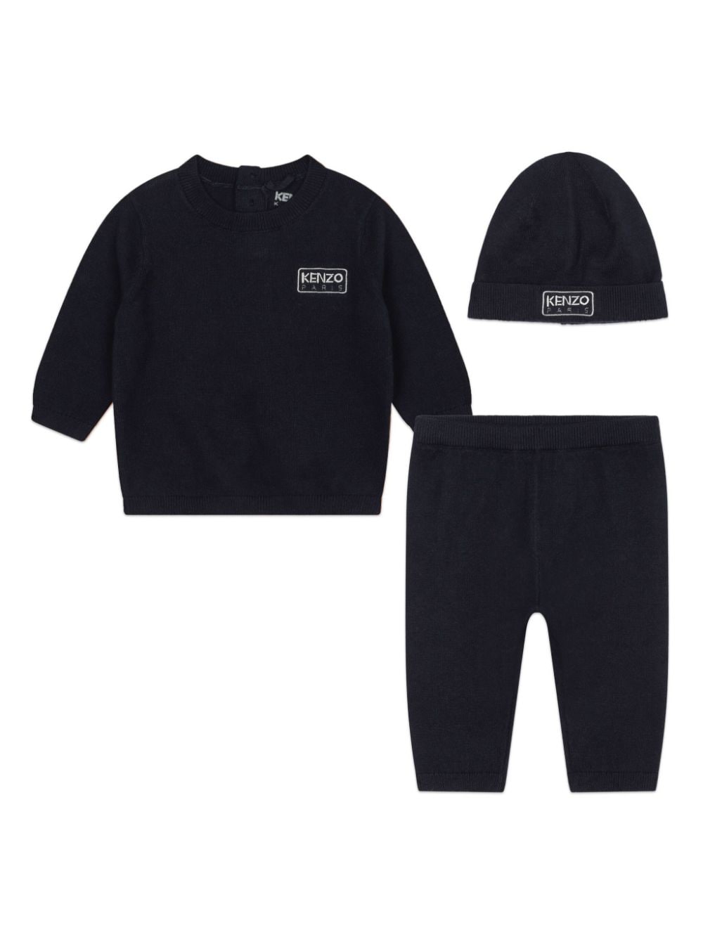 Kenzo Kids logo-appliqué knitted trousers set - Blue von Kenzo Kids