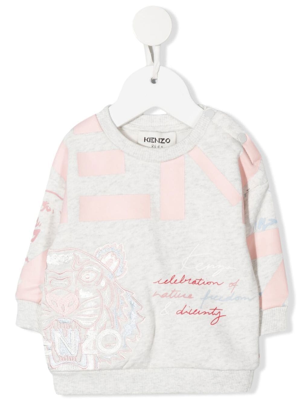 Kenzo Kids logo-embroidered cotton sweatshirt - Grey von Kenzo Kids