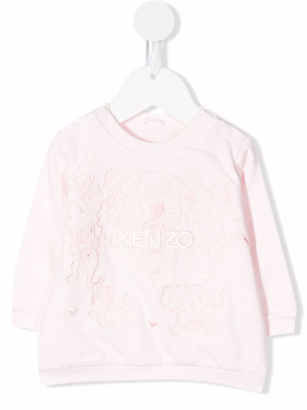 Kenzo Kids logo-embroidered cotton sweatshirt - Pink von Kenzo Kids