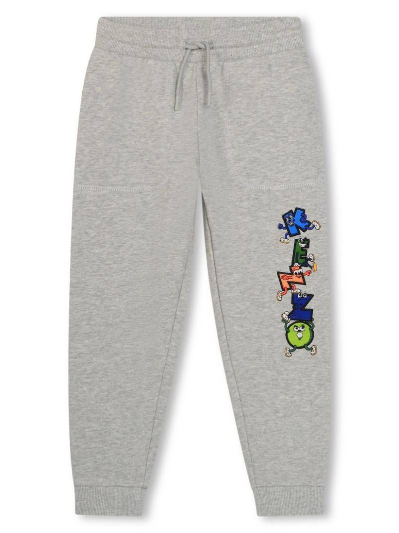 Kenzo Kids logo-embroidered cotton track pants - Grey von Kenzo Kids