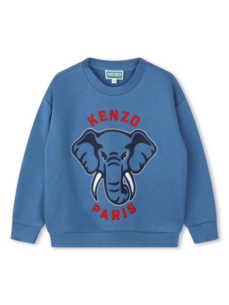 Kenzo Kids logo-embroidered crew-neck sweatshirt - Blue von Kenzo Kids