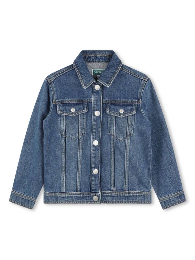 Kenzo Kids logo-embroidered denim jacket - Blue von Kenzo Kids