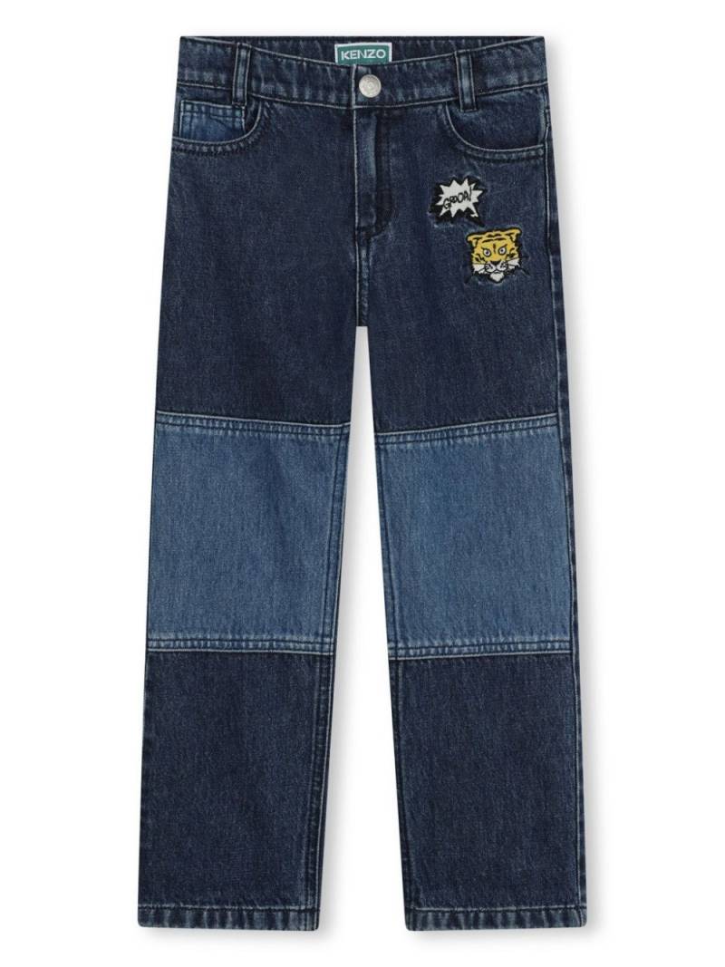 Kenzo Kids logo-embroidered denim jeans - Blue von Kenzo Kids