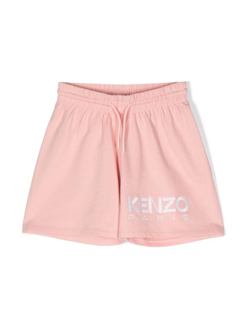 Kenzo Kids logo-embroidered drawstring shorts - Pink von Kenzo Kids