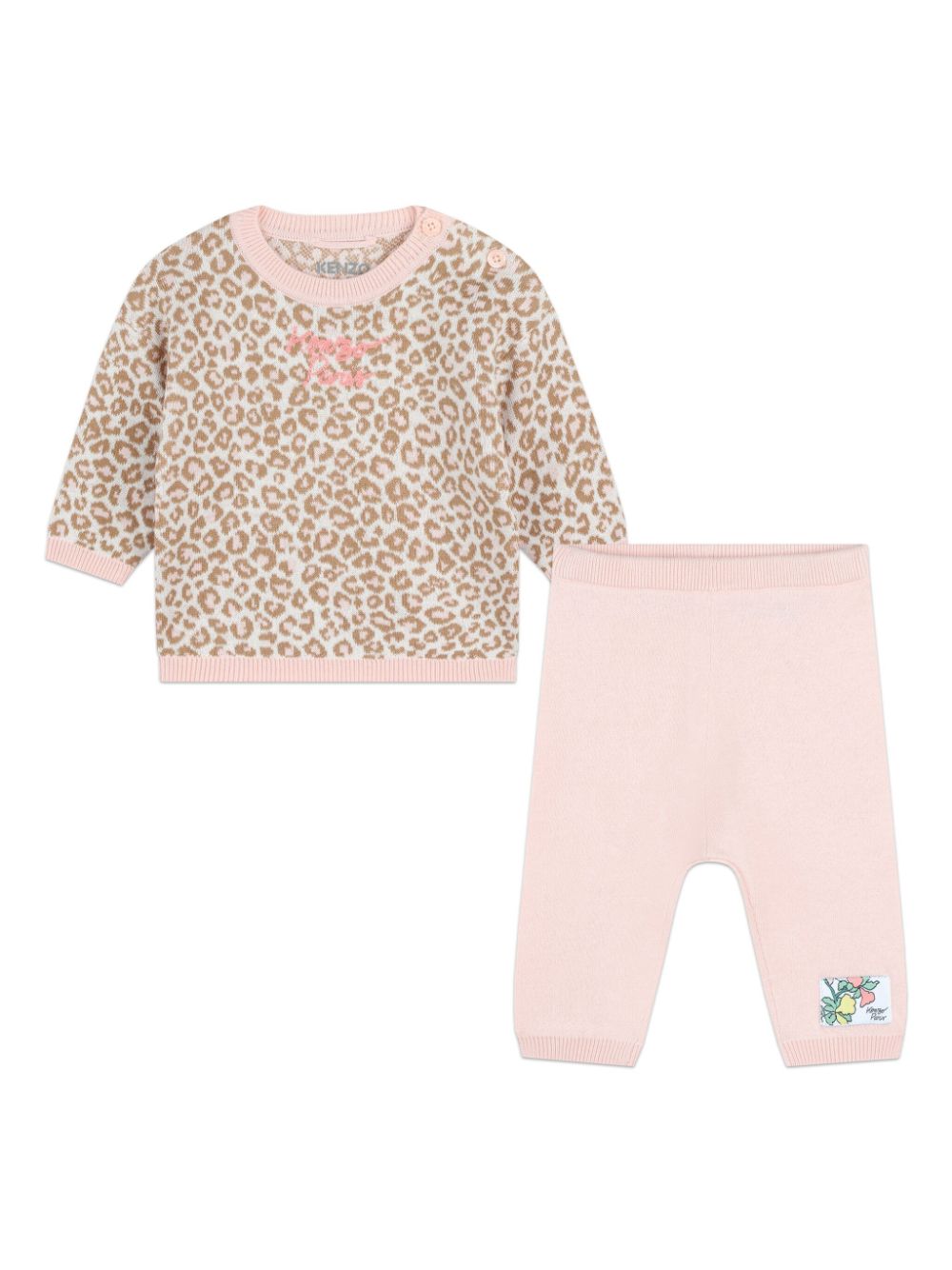 Kenzo Kids logo-embroidered organic cotton trousers set - Pink von Kenzo Kids