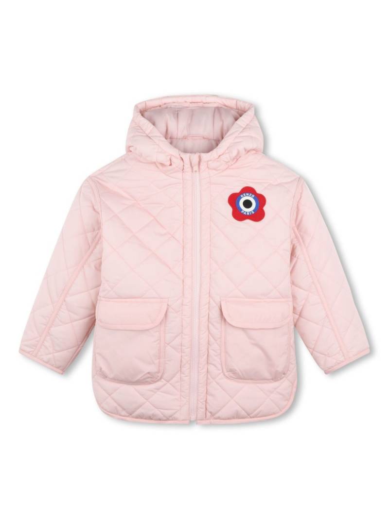 Kenzo Kids logo-embroidered quilted jacket - Pink von Kenzo Kids