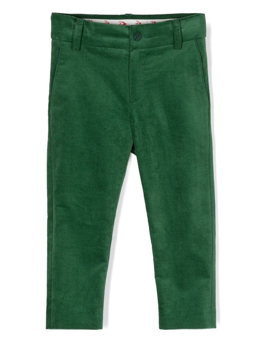 Kenzo Kids logo-embroidered velvet trousers - Green von Kenzo Kids