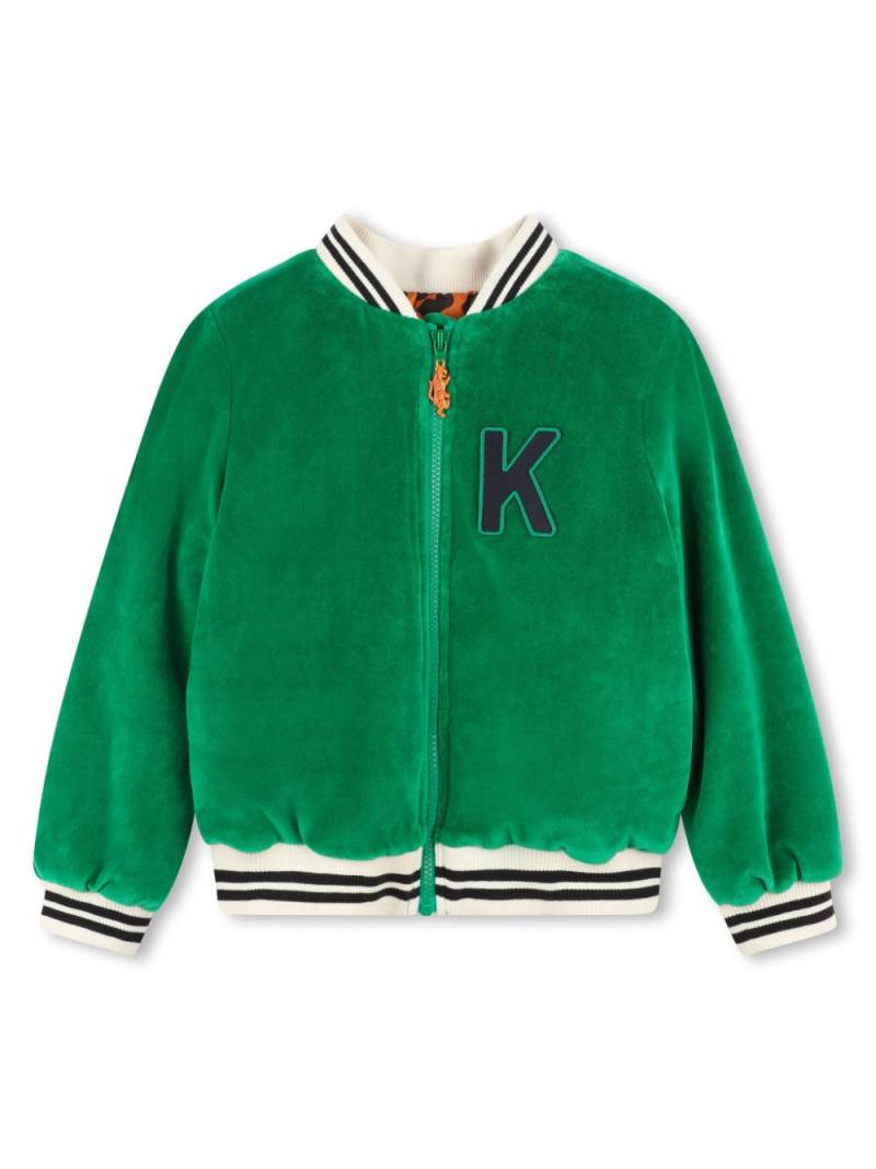 Kenzo Kids logo-patch bomber jacket - Green von Kenzo Kids