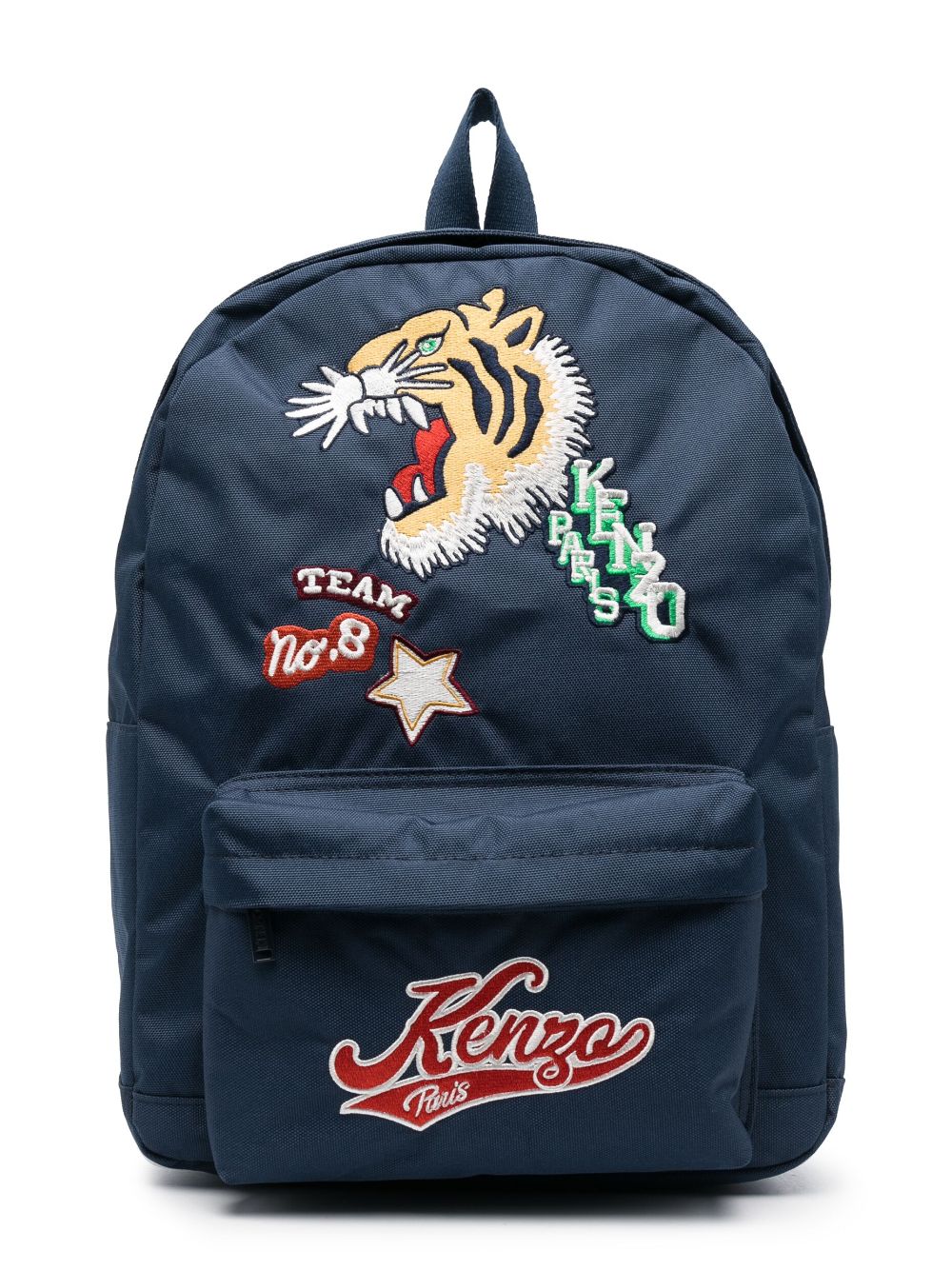 Kenzo Kids logo-patch canvas backpack - Blue von Kenzo Kids