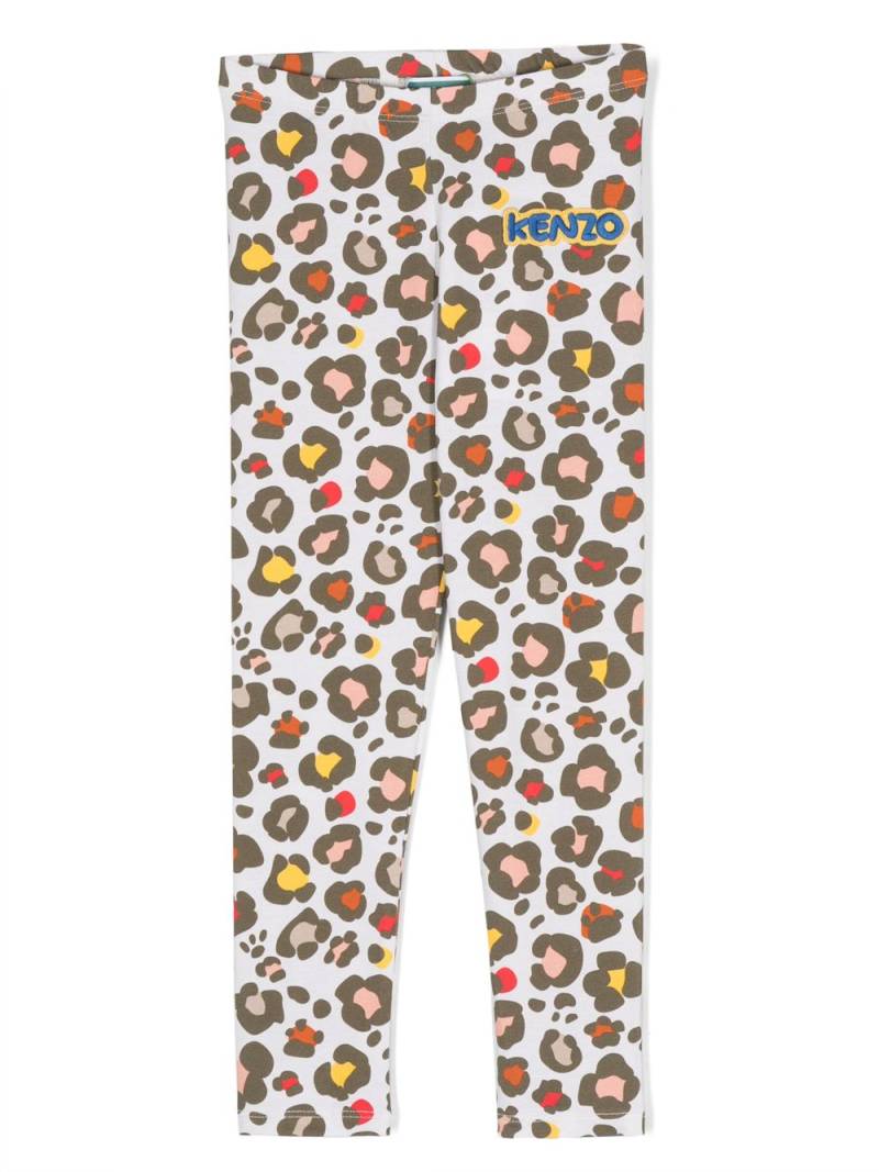 Kenzo Kids logo-patch graphic-print leggings - Neutrals von Kenzo Kids