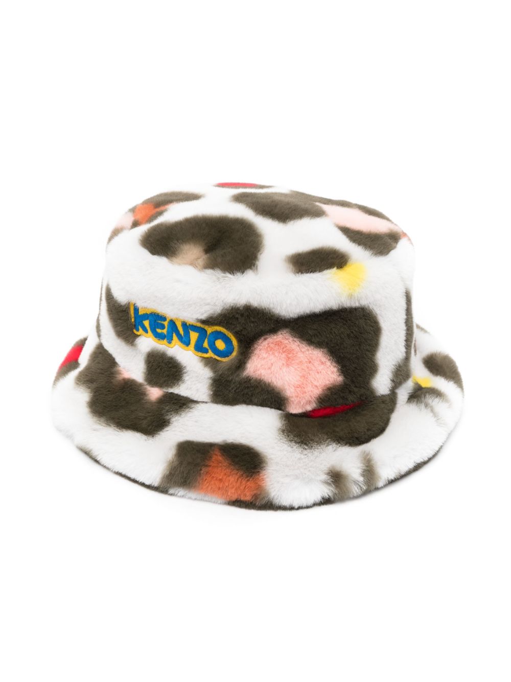 Kenzo Kids logo-patch leopard-print bucket hat - Grey von Kenzo Kids