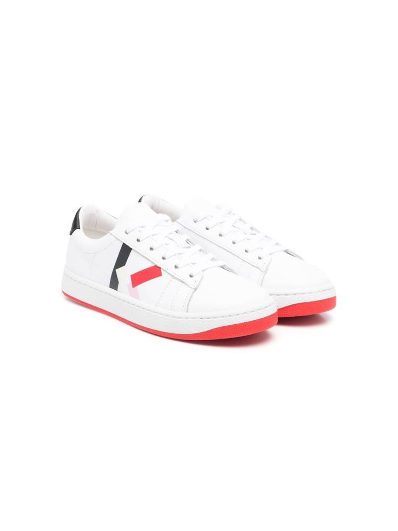 Kenzo Kids logo-patch low-top sneakers - White von Kenzo Kids