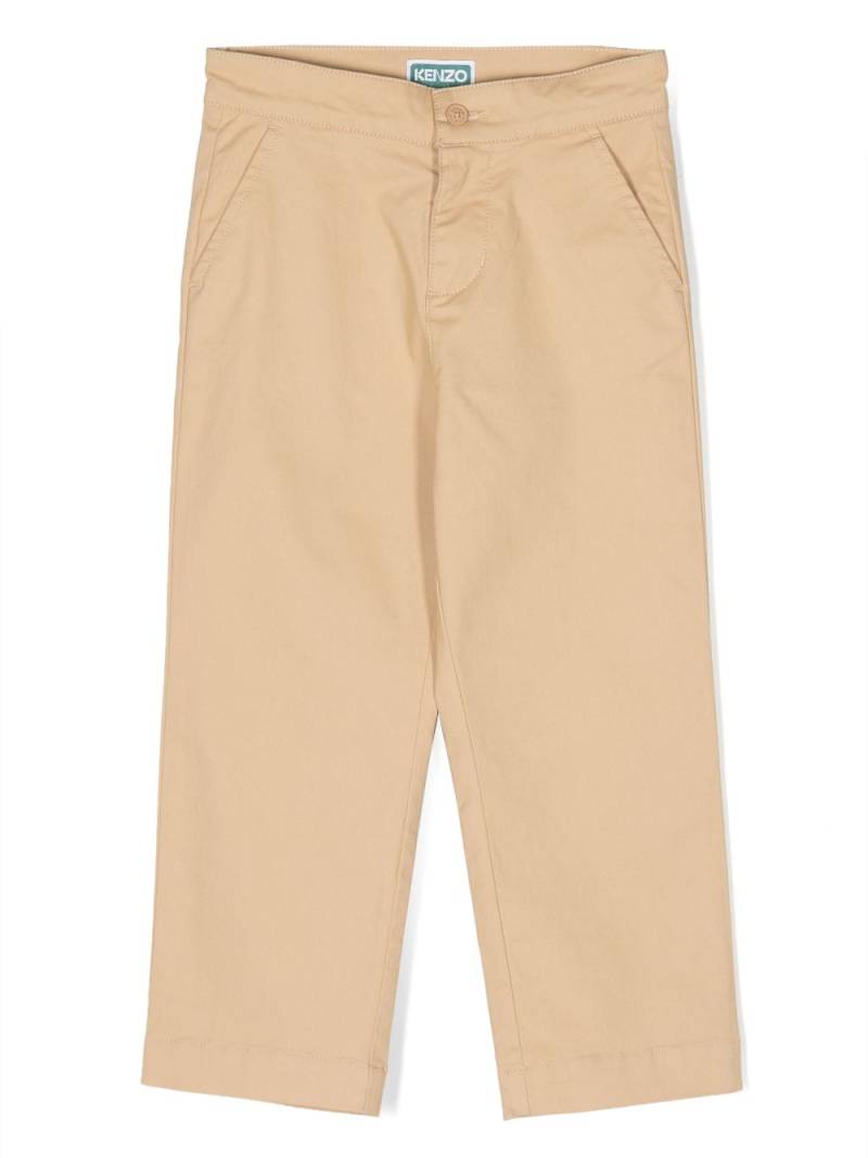 Kenzo Kids logo-patch straight trousers - Neutrals von Kenzo Kids