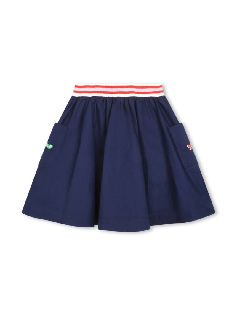 Kenzo Kids logo-patches cotton skirt - Blue von Kenzo Kids