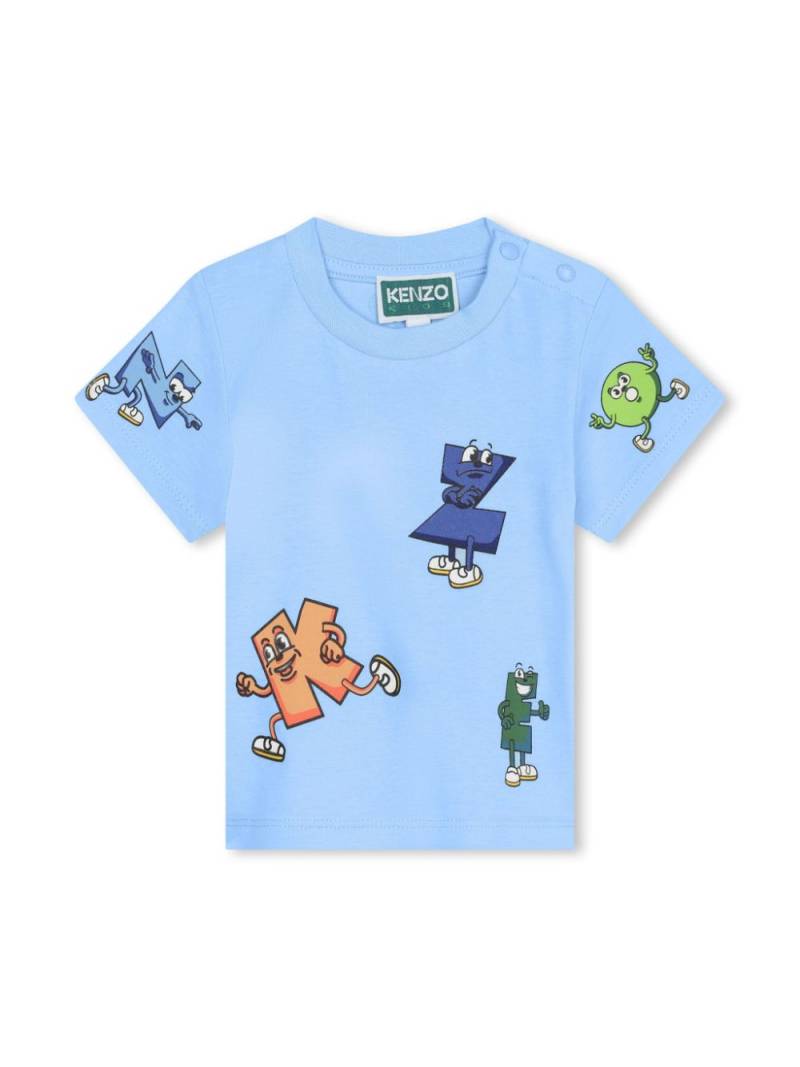 Kenzo Kids logo-print cotton T-shirt - Blue von Kenzo Kids