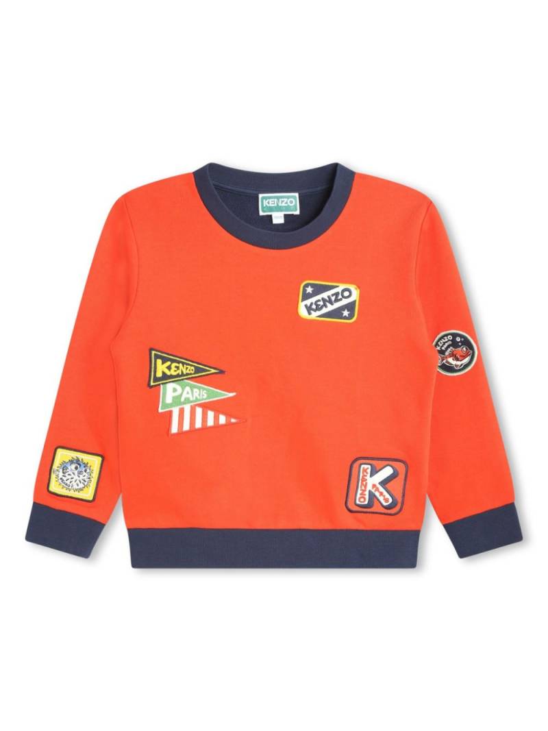 Kenzo Kids logo-print cotton-blend sweatshirt - Red von Kenzo Kids