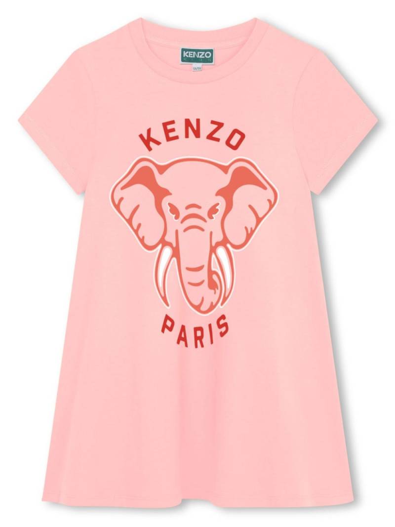 Kenzo Kids logo-print cotton dress - Pink von Kenzo Kids