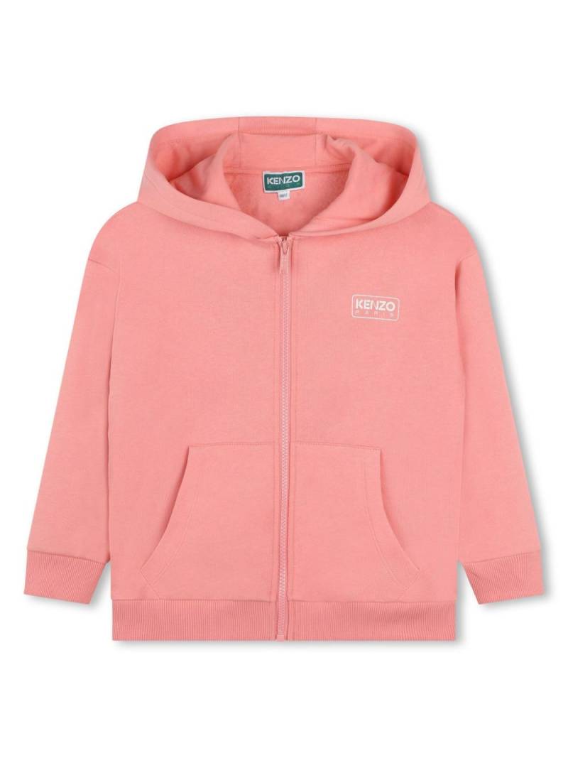 Kenzo Kids logo-print cotton hoodie - Pink von Kenzo Kids