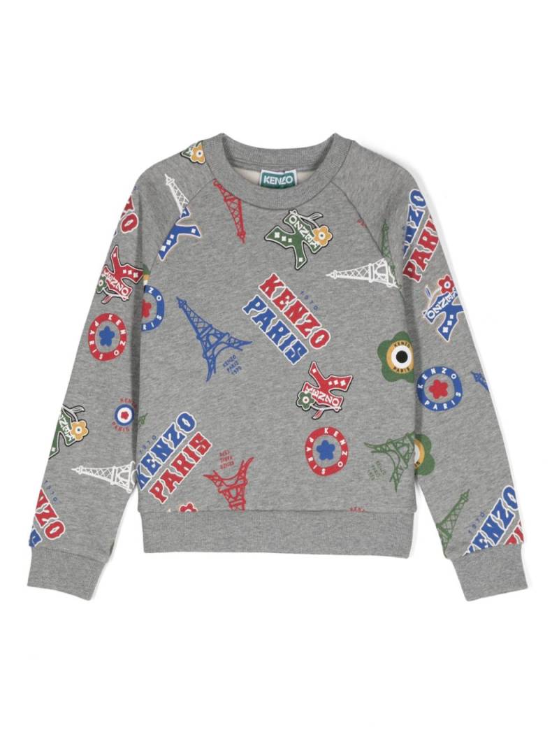 Kenzo Kids logo-print cotton sweatshirt - Grey von Kenzo Kids