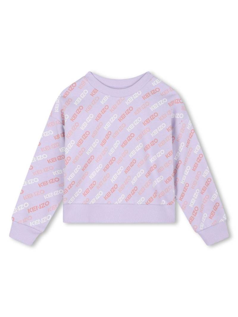 Kenzo Kids logo-print cotton sweatshirt - Purple von Kenzo Kids