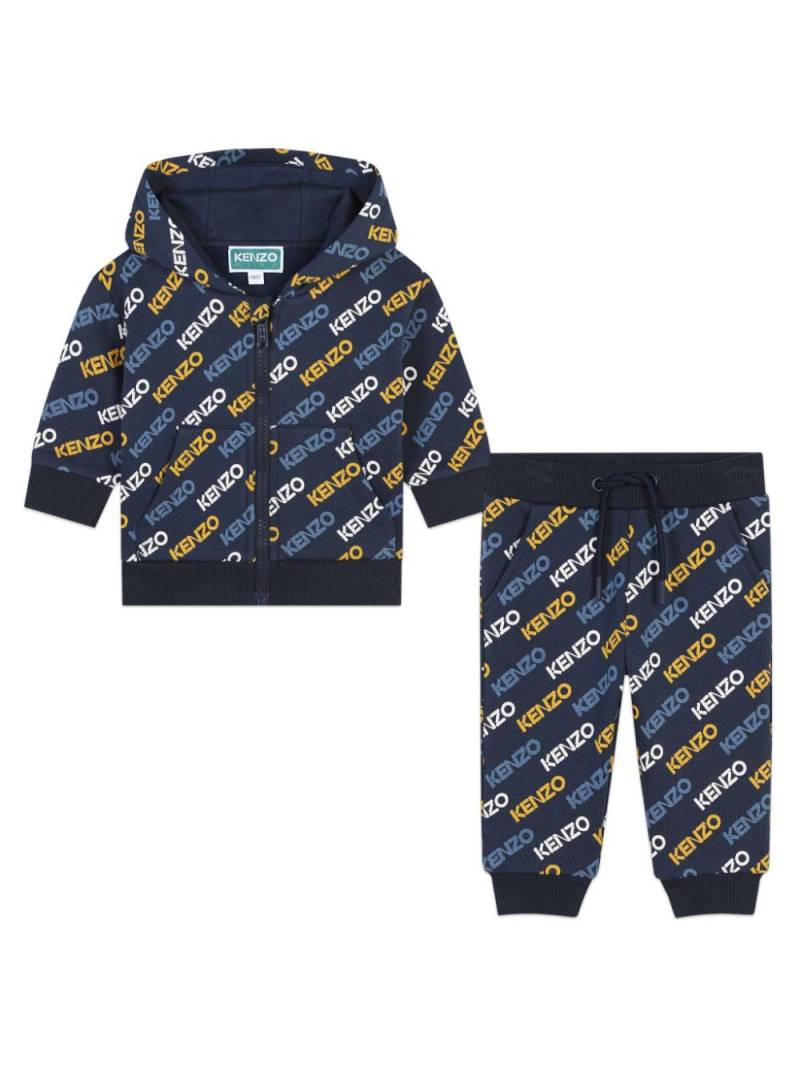 Kenzo Kids logo-print cotton tracksuit - Blue von Kenzo Kids