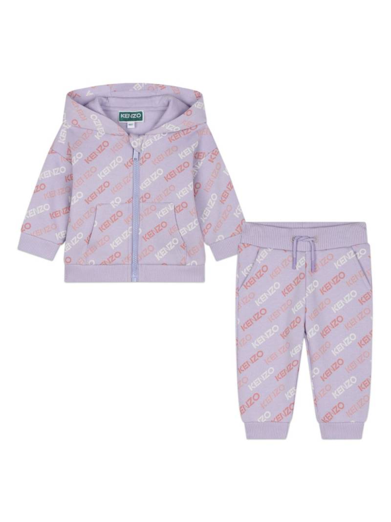 Kenzo Kids logo-print cotton tracksuit - Purple von Kenzo Kids