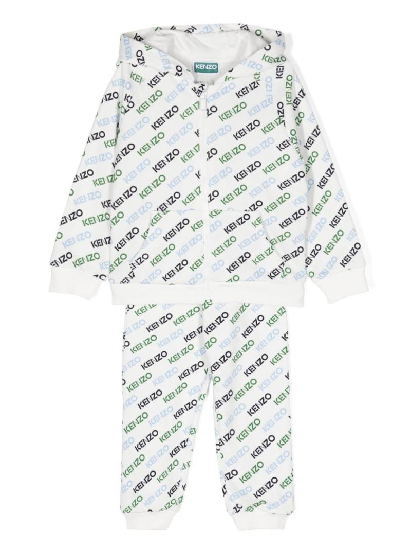 Kenzo Kids logo-print cotton tracksuit set - White von Kenzo Kids