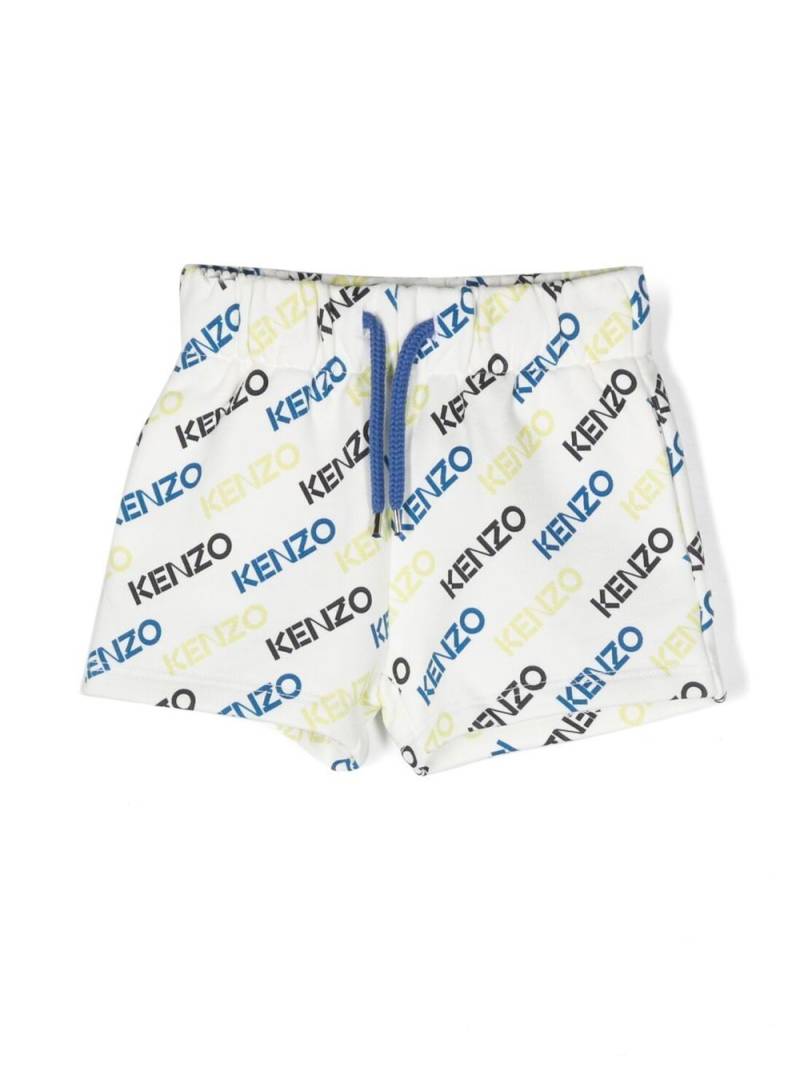 Kenzo Kids logo-print drawstring shorts - White von Kenzo Kids