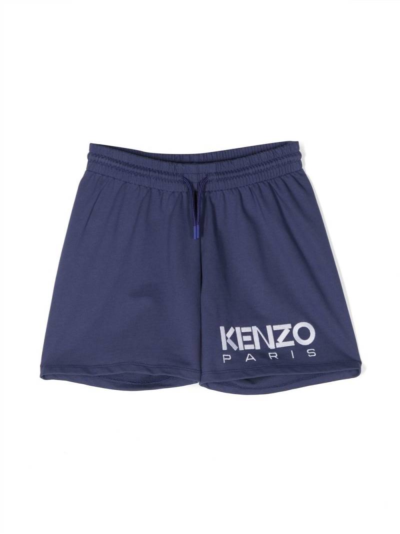 Kenzo Kids logo-print drawstring-waist shorts - Blue von Kenzo Kids